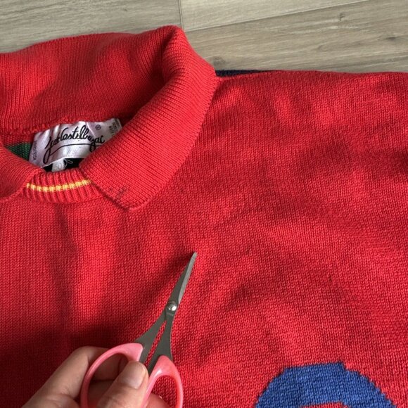 Vintage JC De Castelbajac Sweater POPEYE S.O.S. Safe Ship Sz SM/M(50) Made Italy - Picture 15 of 16